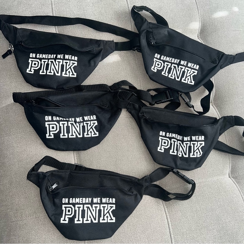 5 Black 'On Gameday We Wear PINK' Waist Bag